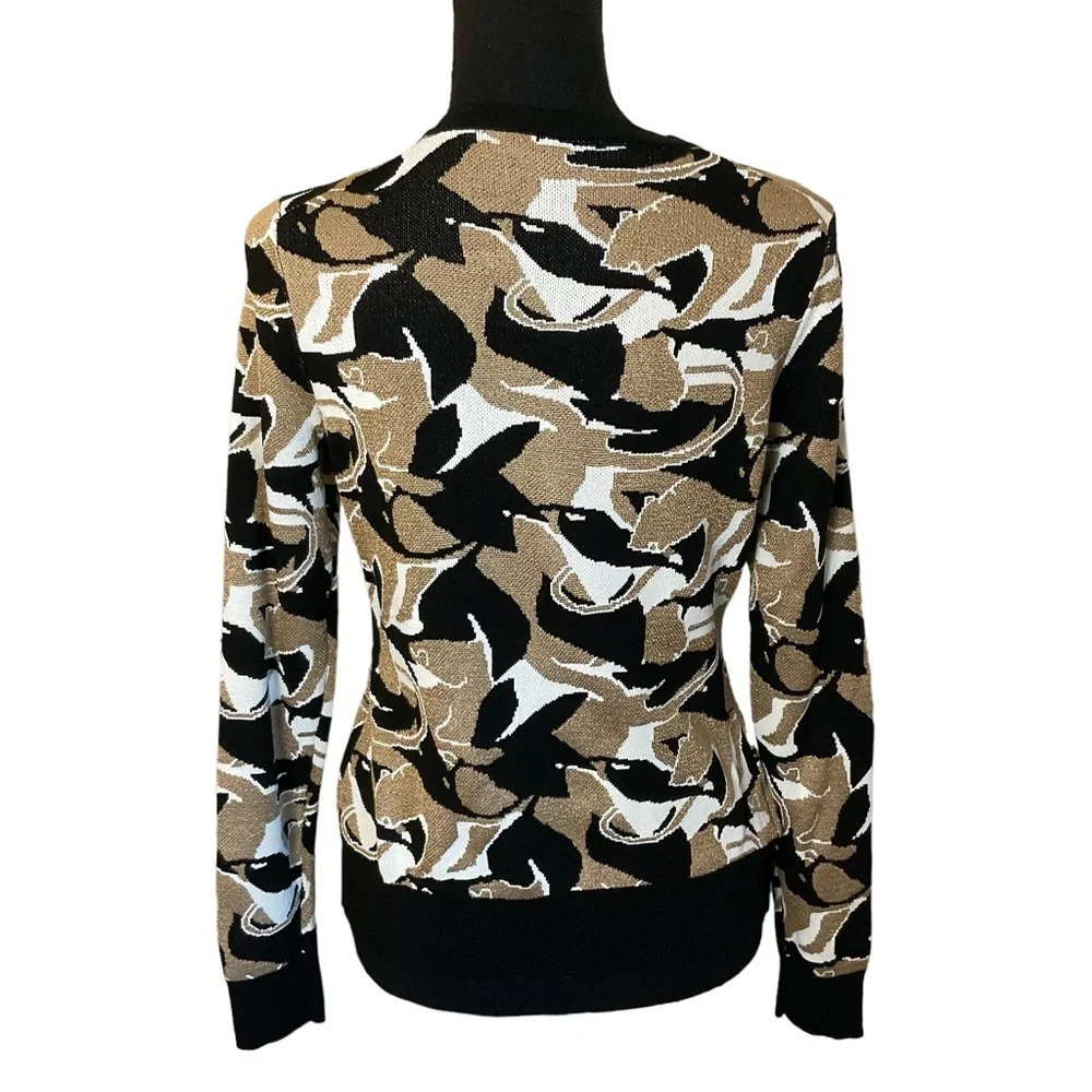 Ann Taylor Women's Sweater - Black, Brown, White size small true to size - Picture 2 of 14